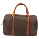 CELINE Macadam Canvas Hand Bag PVC Leather Brown Gold Auth YKZ166A-3