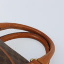 CELINE Macadam Canvas Hand Bag PVC Leather Brown Gold Auth YKZ166A-8