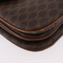 CELINE Macadam Canvas Shoulder Bag PVC Leather Brown Gold Auth YKZ167-9