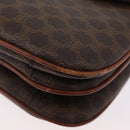 CELINE Macadam Canvas Shoulder Bag PVC Leather Brown Gold Auth YKZ167-14