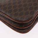 CELINE Macadam Canvas Shoulder Bag PVC Leather Brown Gold Auth YKZ167-15