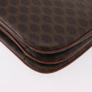 CELINE Macadam Canvas Shoulder Bag PVC Leather Brown Gold Auth YKZ167-16