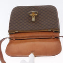 CELINE Macadam Canvas Shoulder Bag PVC Leather Brown Gold Auth YKZ167-10
