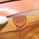 CELINE Macadam Canvas Shoulder Bag PVC Leather Brown Gold Auth YKZ167-18
