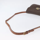 CELINE Macadam Canvas Shoulder Bag PVC Leather Brown Gold Auth YKZ167-7