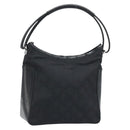 GUCCI GG Canvas Shoulder Bag Black Silver 001 3766 Auth YKZ177A-1