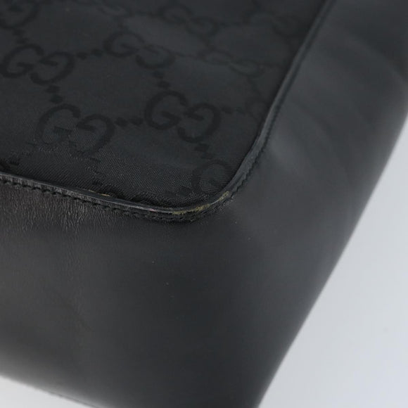 GUCCI GG Canvas Shoulder Bag Black Silver 001 3766 Auth YKZ177A