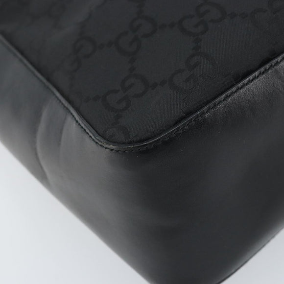 GUCCI GG Canvas Shoulder Bag Black Silver 001 3766 Auth YKZ177A
