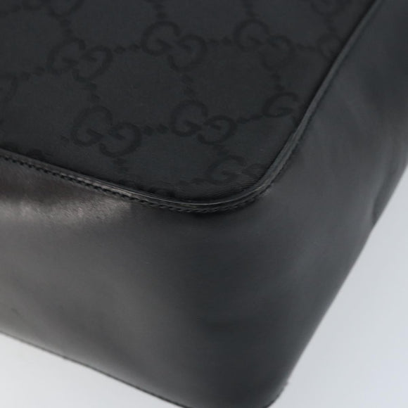 GUCCI GG Canvas Shoulder Bag Black Silver 001 3766 Auth YKZ177A