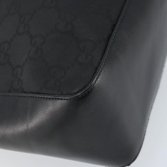 GUCCI GG Canvas Shoulder Bag Black Silver 001 3766 Auth YKZ177A