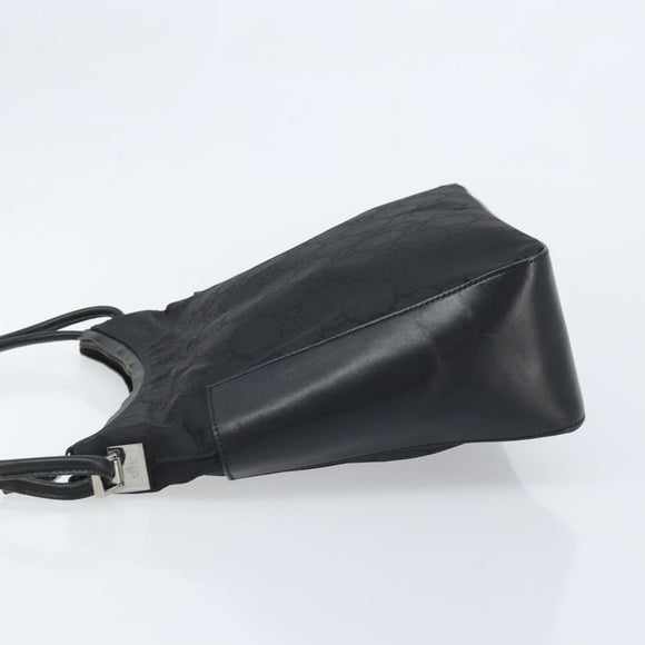 GUCCI GG Canvas Shoulder Bag Black Silver 001 3766 Auth YKZ177A