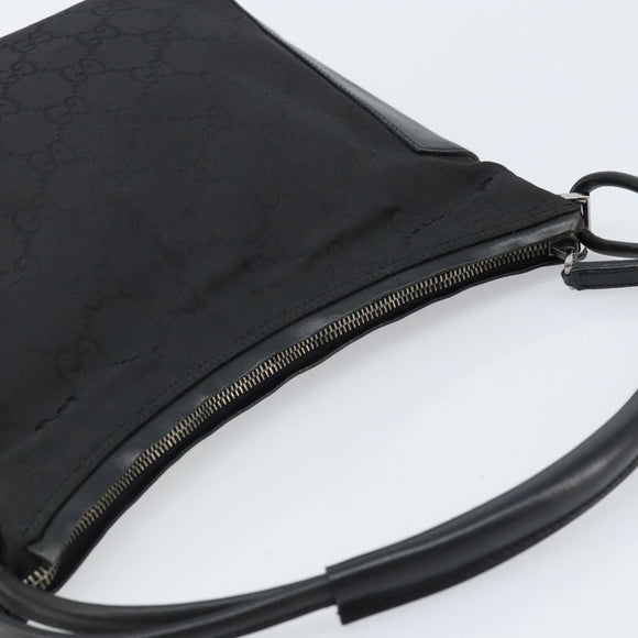 GUCCI GG Canvas Shoulder Bag Black Silver 001 3766 Auth YKZ177A