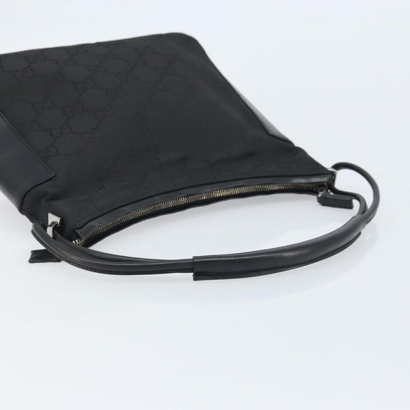 GUCCI GG Canvas Shoulder Bag Black Silver 001 3766 Auth YKZ177A