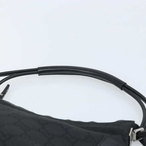 GUCCI GG Canvas Shoulder Bag Black Silver 001 3766 Auth YKZ177A