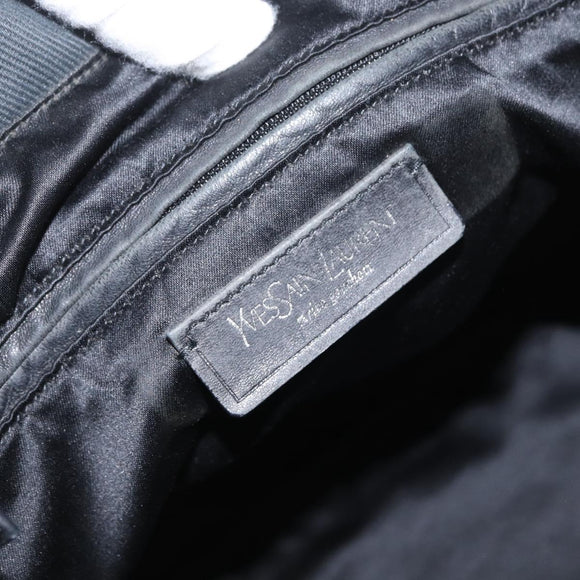 SAINT LAURENT Kahala Tote Bag Canvas Black Silver 121631 Auth YKZ178