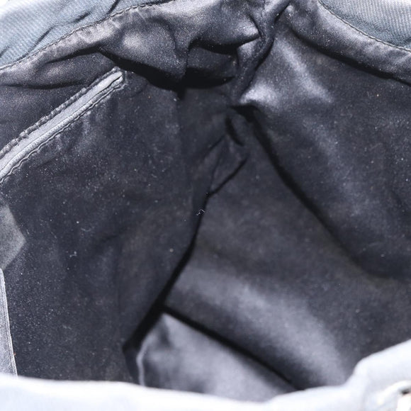 SAINT LAURENT Kahala Tote Bag Canvas Black Silver 121631 Auth YKZ178
