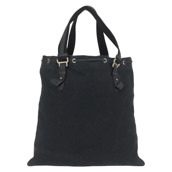 SAINT LAURENT Kahala Tote Bag Canvas Black Silver 121631 Auth YKZ178