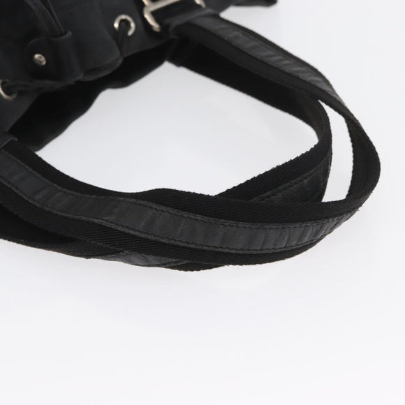 SAINT LAURENT Kahala Tote Bag Canvas Black Silver 121631 Auth YKZ178