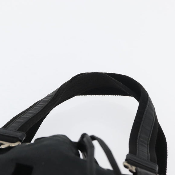 SAINT LAURENT Kahala Tote Bag Canvas Black Silver 121631 Auth YKZ178