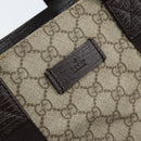 GUCCI GG Supreme Hand Bag PVC Silver Beige 141976 Auth YKZ182-17