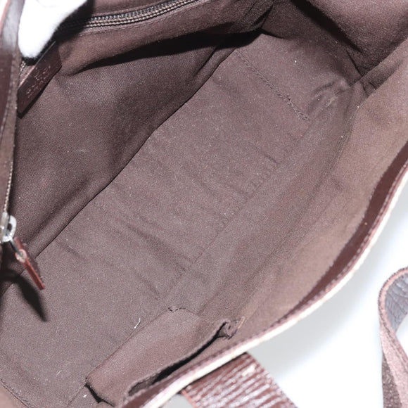 GUCCI GG Supreme Hand Bag PVC Silver Beige 141976 Auth YKZ182