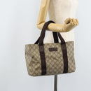 GUCCI GG Supreme Hand Bag PVC Silver Beige 141976 Auth YKZ182-22