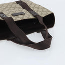GUCCI GG Supreme Hand Bag PVC Silver Beige 141976 Auth YKZ182-7