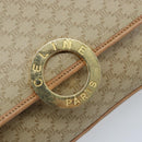 CELINE Macadam Canvas Umhängetasche PVC Beige Gold Auth YKZ185A-18