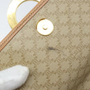 CELINE Macadam Canvas Umhängetasche PVC Beige Gold Auth YKZ185A-9