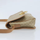 CELINE Macadam Canvas Umhängetasche PVC Beige Gold Auth YKZ185A-4