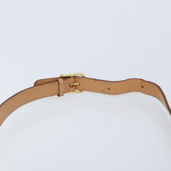 CELINE Macadam Canvas Umhängetasche PVC Beige Gold Auth YKZ185A
