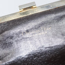 Christian Dior Trotter Canvas Pouch Brown Gold Auth YKZ187-9