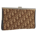 Christian Dior Trotter Canvas Pouch Brown Gold Auth YKZ187-1