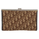 Christian Dior Trotter Canvas Pouch Brown Gold Auth YKZ187-13