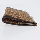 Christian Dior Trotter Canvas Pouch Brown Gold Auth YKZ187-3