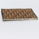 Christian Dior Trotter Canvas Pouch Brown Gold Auth YKZ187-5