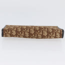 Christian Dior Trotter Canvas Pouch Brown Gold Auth YKZ187-6