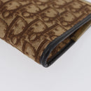 Christian Dior Trotter Canvas Pouch Brown Gold Auth YKZ187-8