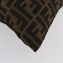 FENDI Zucca Canvas Drawstring Bag Clutch Bag Black Brown Auth YKZ188A-9