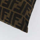 FENDI Zucca Canvas Drawstring Bag Clutch Bag Black Brown Auth YKZ188A-14