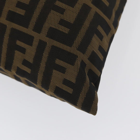 FENDI Zucca Canvas Drawstring Bag Clutch Bag Black Brown Auth YKZ188A
