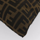 FENDI Zucca Canvas Drawstring Bag Clutch Bag Black Brown Auth YKZ188A-16
