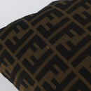 FENDI Zucca Canvas Drawstring Bag Clutch Bag Black Brown Auth YKZ188A-3