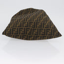FENDI Zucca Canvas Drawstring Bag Clutch Bag Black Brown Auth YKZ188A-6