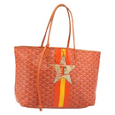 GOYARD Herringbone Saint Louis PM Tote Bag PVC Orange Auth YKZ190-1