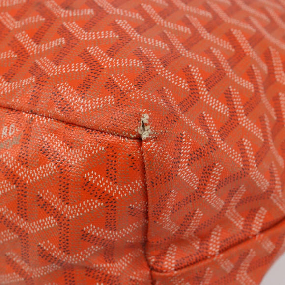 GOYARD Herringbone Saint Louis PM Tote Bag PVC Orange Auth YKZ190