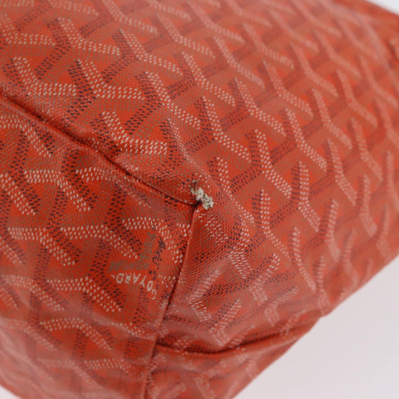 GOYARD Herringbone Saint Louis PM Tote Bag PVC Orange Auth YKZ190