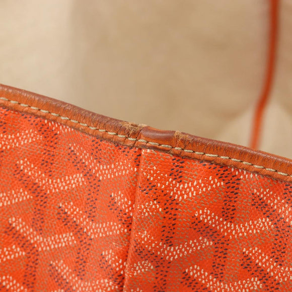 GOYARD Herringbone Saint Louis PM Tote Bag PVC Orange Auth YKZ190