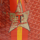 GOYARD Herringbone Saint Louis PM Tote Bag PVC Orange Auth YKZ190-10