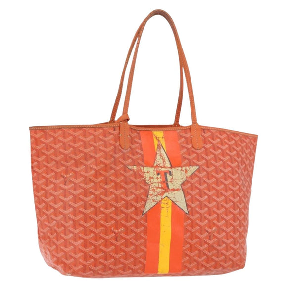 GOYARD Herringbone Saint Louis PM Tote Bag PVC Orange Auth YKZ190